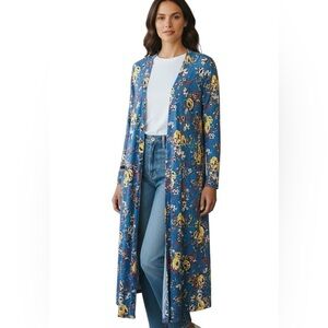 LuLaRoe Draped Floral Cardigan Sweater Maxi Open Front Women’s Small Lik…